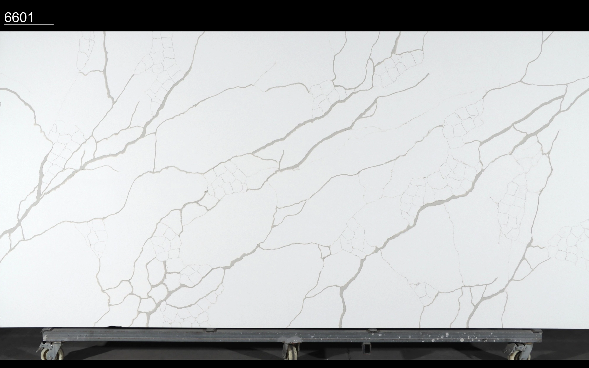 Calacatta White Quartz Slab GSQ 6601 | 3200x1600mm Large Format for Kitchen Countertops & Vanity Tops