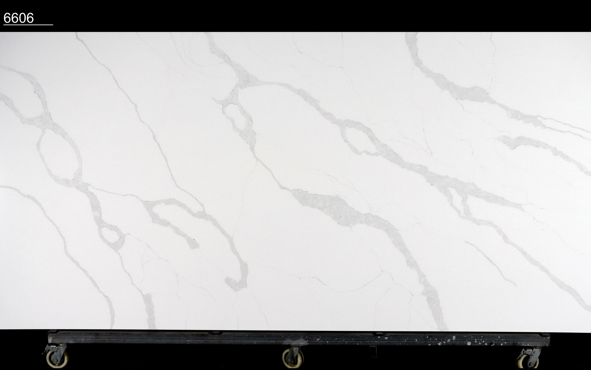 Calacatta White Quartz Slab GSQ 6606 | 3200x1600mm Large Format for Kitchen Countertops & Vanity Tops