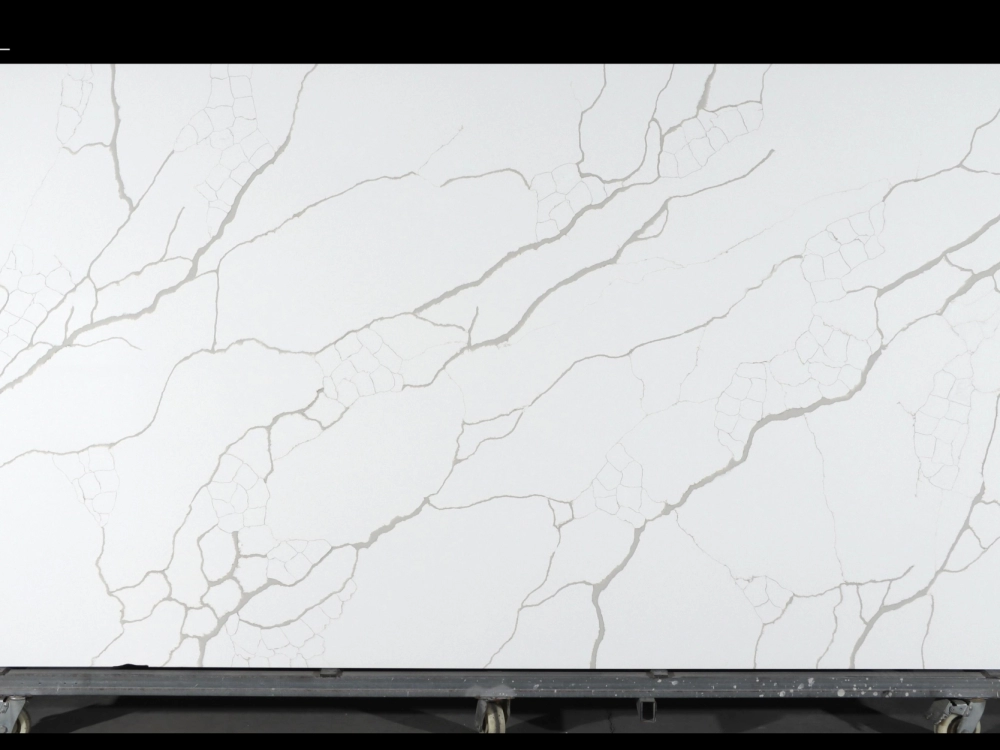 Calacatta White Quartz Slab GSQ 6601 | 3200x1600mm Large Format for Kitchen Countertops & Vanity Tops