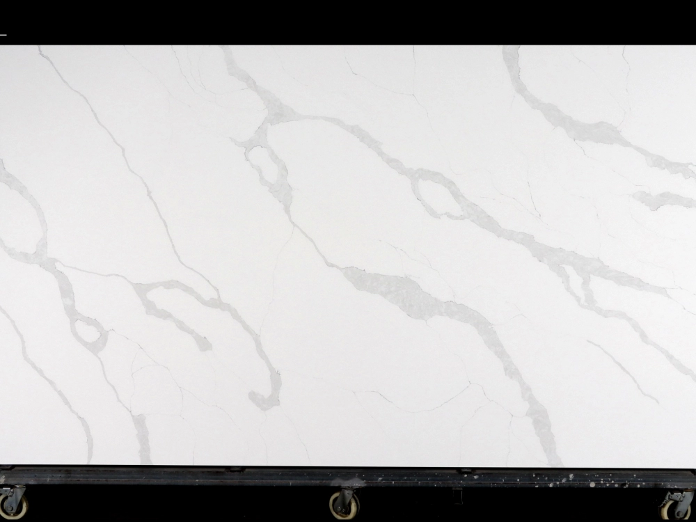 Calacatta White Quartz Slab GSQ 6606 | 3200x1600mm Large Format for Kitchen Countertops & Vanity Tops