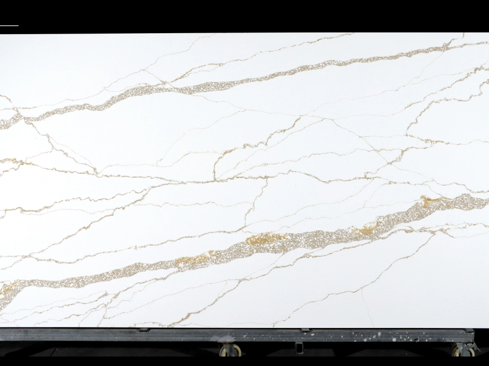 Calacatta White Quartz Slab GSQ 6614 | Large Format for Kitchen Countertops & Vanity Tops