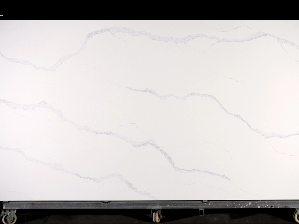 Calacatta White Quartz Slab GSQ 6615 | Large Format for Kitchen Countertops & Vanity Tops
