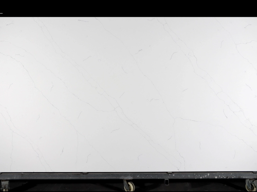 Calacatta White Quartz Slab GSQ 6617 |  Large Format for Kitchen Countertops & Vanity Tops