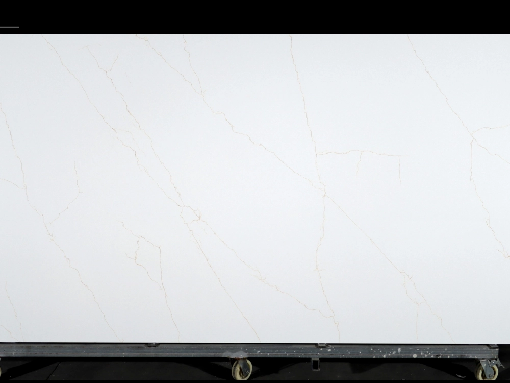 Calacatta Quartz Slab GSQ 6736 Gold for Kitchen Countertops & Vanity Tops
