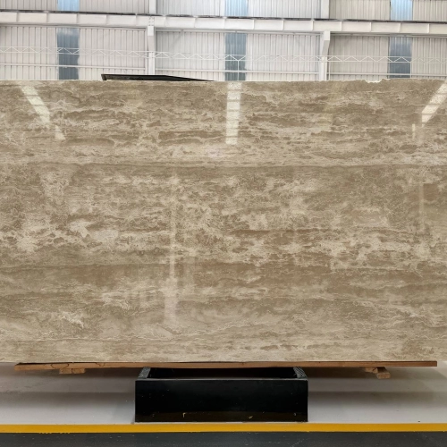 Beige Travertine Slab Wall Cladding, Flooring, Feature Walls, and High-End Interior Natural Stone