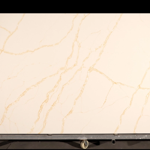 Calacatta Quartz Slab GSQ 6760 Gold for Kitchen Countertops & Vanity Tops