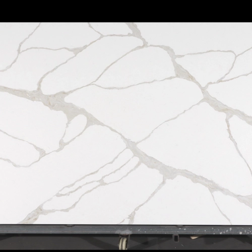 Losa de cuarzo Calacatta GSQ 6902 para encimeras de cocina y tocadores.